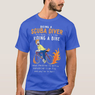 Scuba-duiker als ringbike-fietser t-shirt