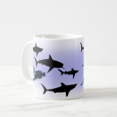 SCUBA-duiker en haaien Koffiemok (Voorkant links)