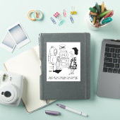 Scuba-duiker in duikgear voedt tropische vis sticker (iPad Cover)