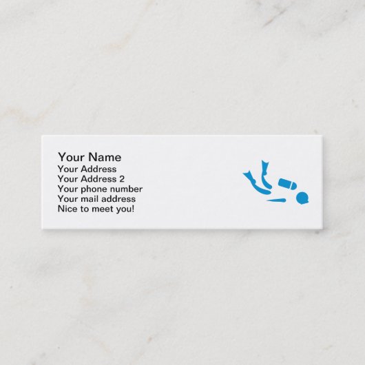 Scuba-duiker Mini Visitekaartje (Voorkant)