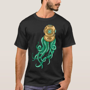 Scuba Duiker Octopus Illustratie Gift Zee Duiken T-shirt
