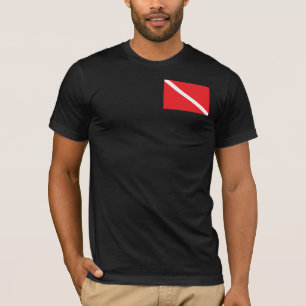 Scuba-duiker onderaan de T-shirt van de Vlag