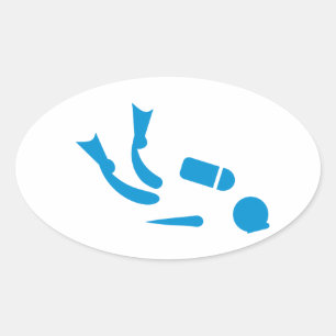 Scuba-duiker Ovale Sticker