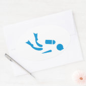 Scuba-duiker Ovale Sticker (Envelop)