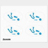 Scuba-duiker Ovale Sticker (Vel)