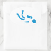 Scuba-duiker Ovale Sticker (Tas)