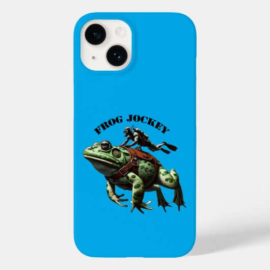 SCUBA Duiker Rijdend op een Grote Kikker URM Case-Mate iPhone Case (Achterkant)