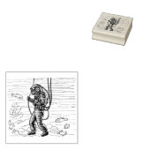 Scuba-duiker Rubberstempel (Gestempeld)
