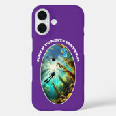 SCUBA-duiker Silhouet met Schildpad, Vis en Kelp Case-Mate iPhone Case (Achterkant)
