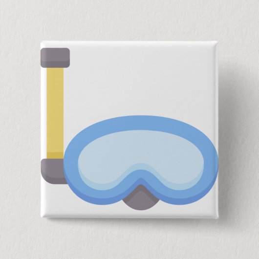 Scuba-duiker Vierkante Button 5,1 Cm (Voorkant)