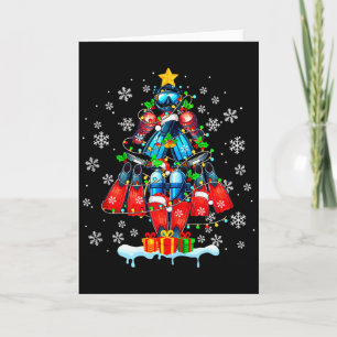 Scuba Duikgereedschap Kerstboom Kerstman Kleurrijk Kaart