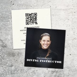 Scuba duikinstructeur Fitness Personal Trainer Vierkante Visitekaartje