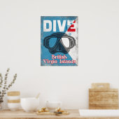  Scuba-duikmasker op de Britse Maagdeneilanden Poster (Keuken)