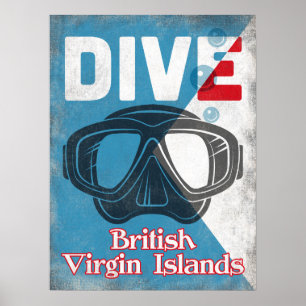  Scuba-duikmasker op de Britse Maagdeneilanden Poster