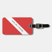 Scuba-duiksymbool - Vlagduikers Embleem Rood wit Bagagelabel (Voorkant horizontaal)