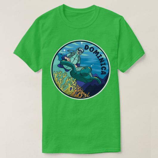 Scuba duikt in Dominica T-shirt (Design voorkant)