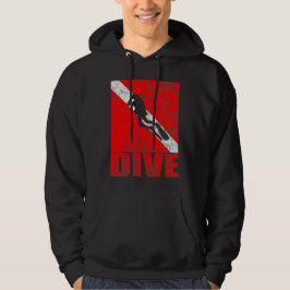 Scuba duikt naar beneden duiktuig hoodie