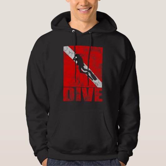 Scuba duikt naar beneden duiktuig hoodie (Voorkant)