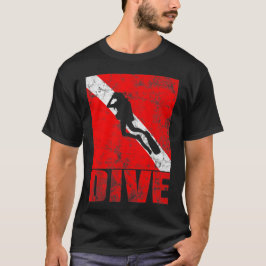 Scuba duikt naar beneden duiktuig t-shirt