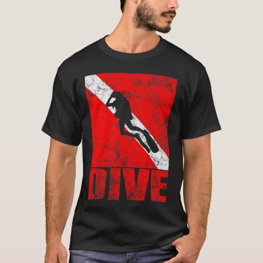 Scuba duikt naar beneden duiktuig t-shirt (Voorkant)
