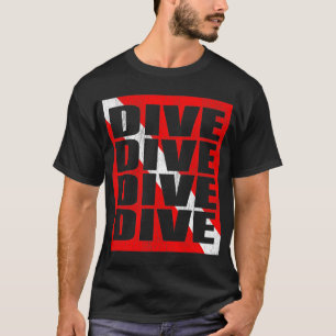 Scuba duikt naar beneden  duiktuig T- T-shirt