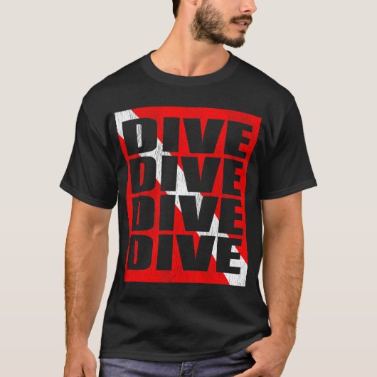 Scuba duikt naar beneden  duiktuig T- T-shirt (Voorkant)