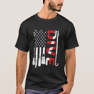 Scuba duikuitrusting Amerikaanse scuba duiker naar T-shirt
