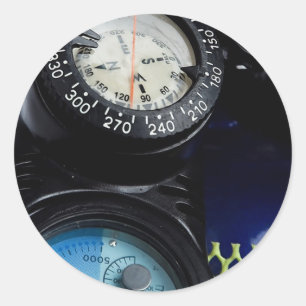 Scuba-duikvistuig Ronde Sticker