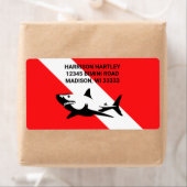 Scuba duikvlag en haai etiket (Insitu)