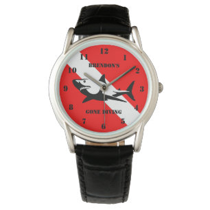 Scuba duikvlag en Shark Custom Watch Horloge