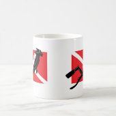 SCUBA-duikvlag met mannelijke SCUBA-duiker Koffiemok (Center)