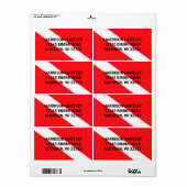 Scuba-duikvlag Verzendlabel (Full Sheet)