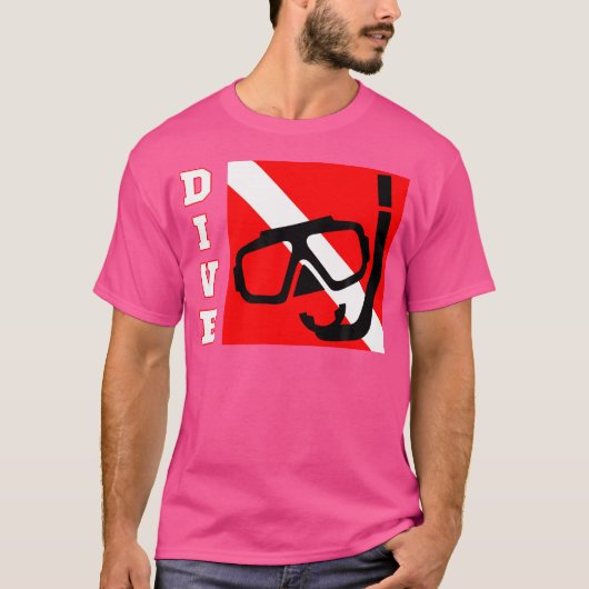 Scuba duikvlucht naar beneden t-shirt (Voorkant)