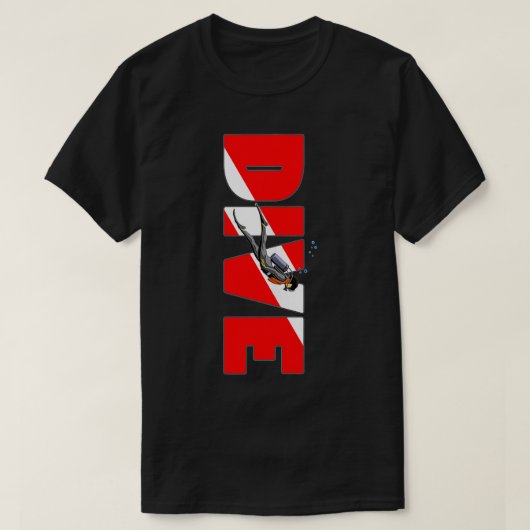 Scuba duikvlucht naar beneden t-shirt (Design voorkant)
