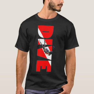 Scuba duikvlucht naar beneden t-shirt
