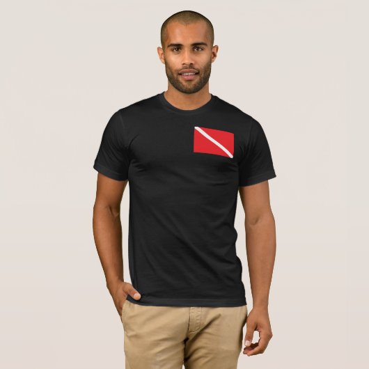 SCUBA-duikvlucht naar beneden Vlag T-shirt (Voorkant volledig)