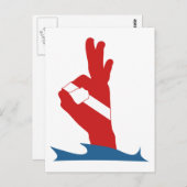 Scuba Flag OK-teken Briefkaart (Voorkant / Achterkant)