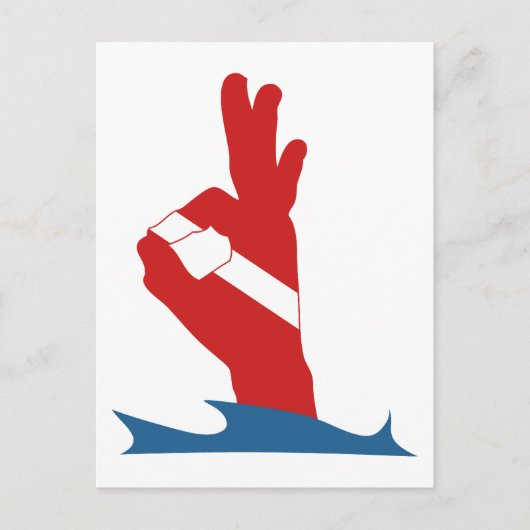 Scuba Flag OK-teken Briefkaart (Voorkant)