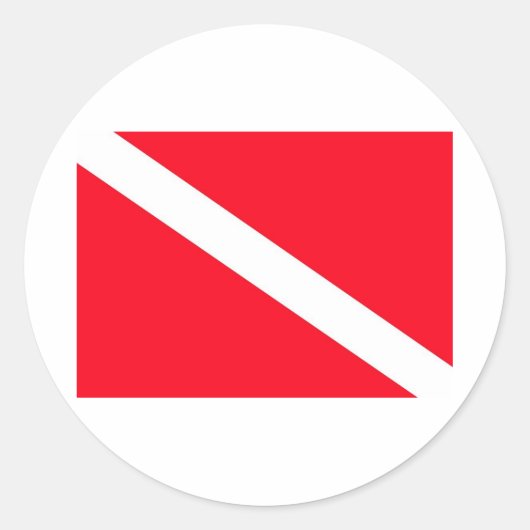 SCUBA Flag - Ronde Sticker (Voorkant)