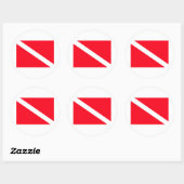 SCUBA Flag - Ronde Sticker (Vel)