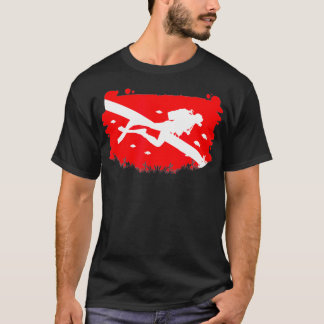 Scuba Flag Snorkelen Gift voor onderwater liefhebb T-shirt