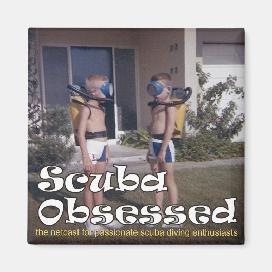 Scuba geobsedeerd podcast Hoesje magneet (Voorkant)