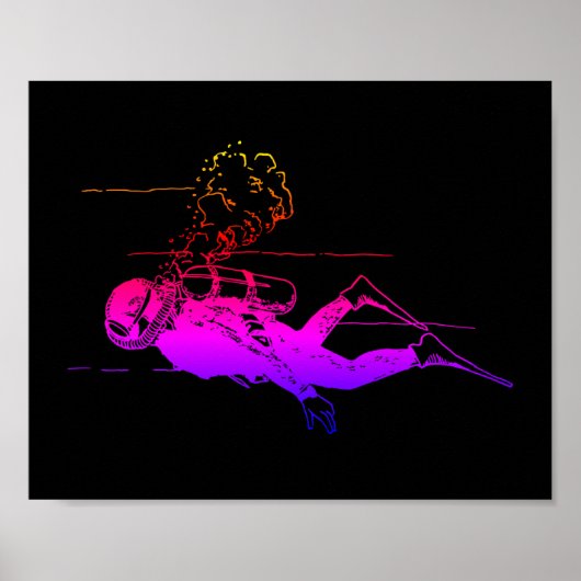 Scuba Glow Diver Poster (Voorkant)