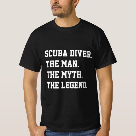 Scuba gooit het Man de mythe de legende T-shirt ov (Voorkant)