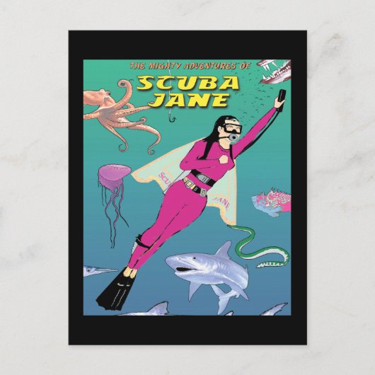 Scuba Jane Briefkaart (Voorkant)