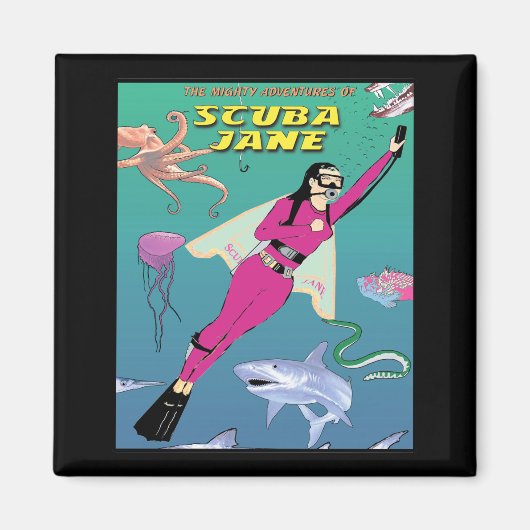 Scuba Jane Magnet (Voorkant)