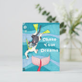 Scuba Kat Briefkaart (Staand voorkant)