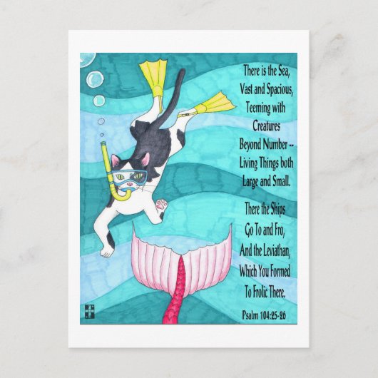 Scuba Kat Inspirerend Briefkaart (Voorkant)