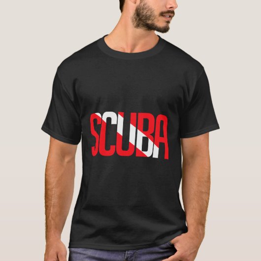 Scuba Master Diver Down Flag Aqualung Diving T-shirt (Voorkant)