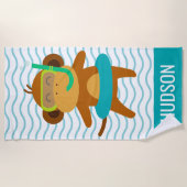Scuba Monkey - Aangepaste keukenhanddoek Strandlaken (Voorkant)